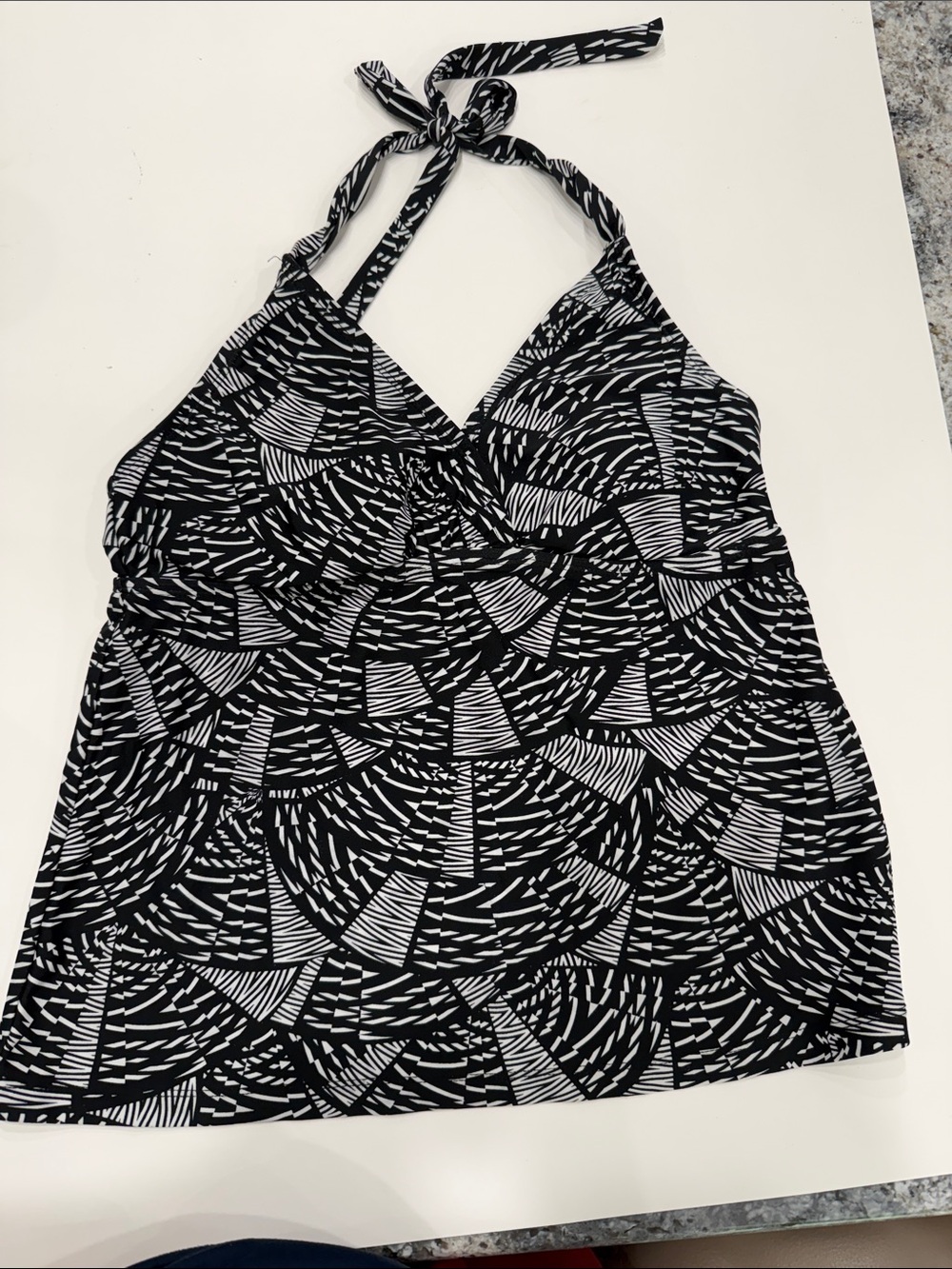 Mossimo Supply Co. Black and White Printed Halter Swim Top